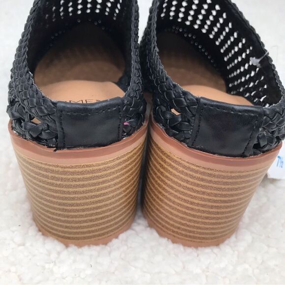 NEW Time &Tru Black Woven Mules Stacked Block Heel - Picture 7 of 11
